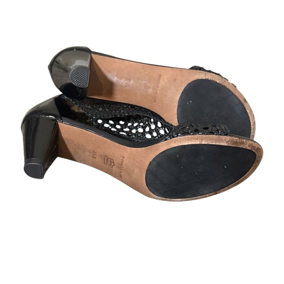 Donald J. Pliner Verona Woven Black Leather Italian Zip Heel Sandal Size 7.5 - Picture 5 of 8